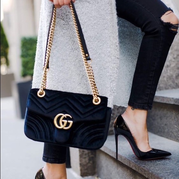 GUCCI medium marmont velvet bag - Picture 6 of 14